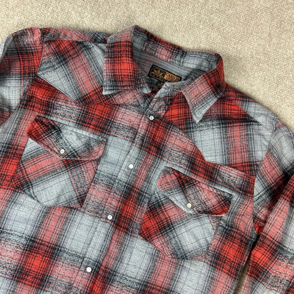 Canyon Guide Outfitters Flannel Shirt Mens Medium Multicolor Plaid Button Up